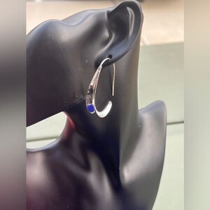 Seed & Sage Hammered Sterling Silver Crescent Hoop Earrings - Made in Mexico